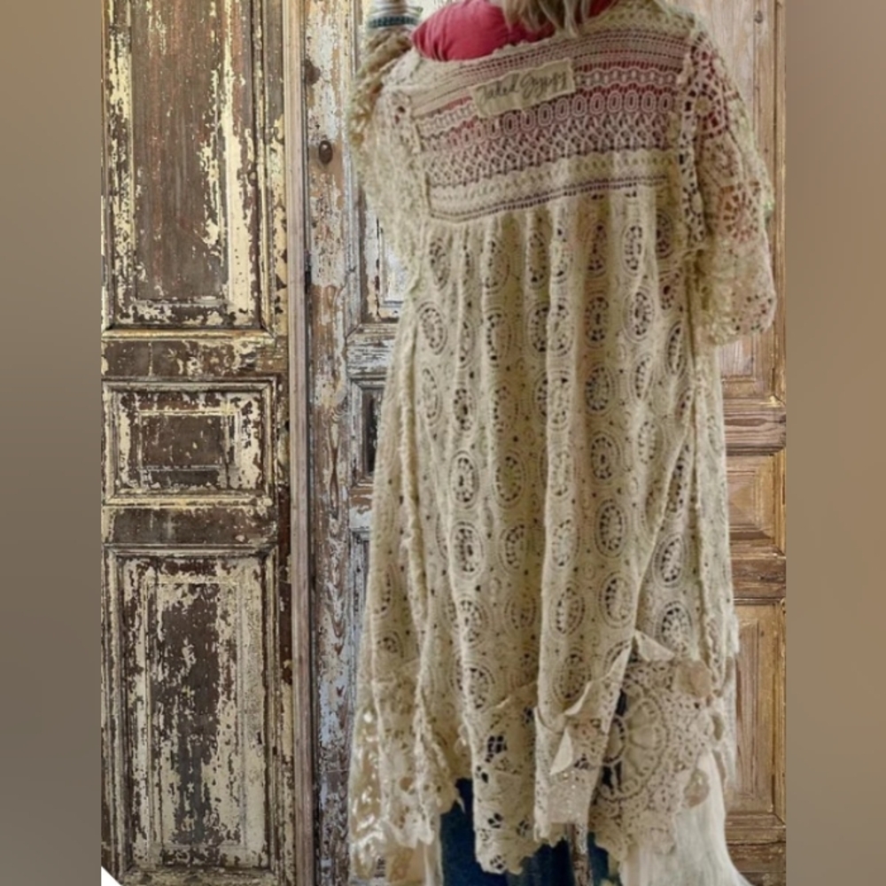 Jaded Gypsy Forever Timeless Crochet Kimono Duster OS NWT